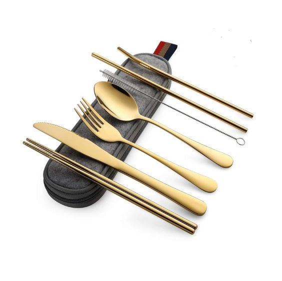 SteelNomad: Minimalist Stainless Steel Travel Cutlery Set - Cloud Eight