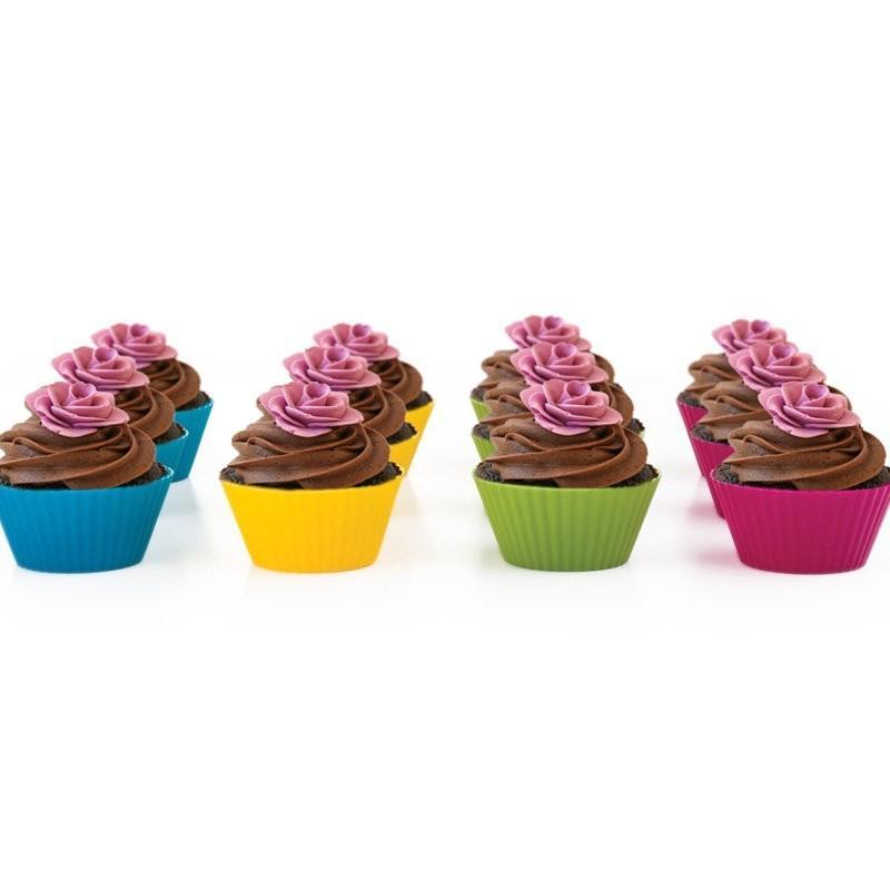 12-Pack Reusable Silicone Cupcake Liners – Vibrant and Non-Stick! - Cloud Eight