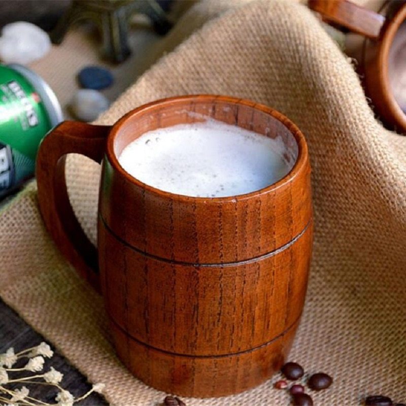 Rustic Beer Mug with Ear Handles – Crafted from Jujube Wood - Cloud Eight