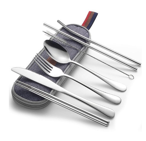 SteelNomad: Minimalist Stainless Steel Travel Cutlery Set - Cloud Eight
