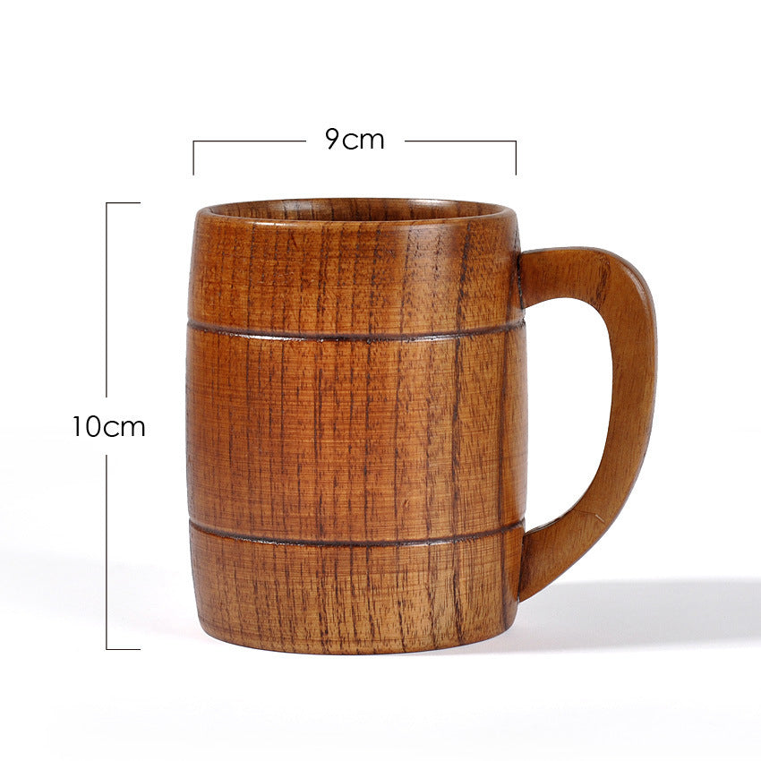 Rustic Beer Mug with Ear Handles – Crafted from Jujube Wood - Cloud Eight