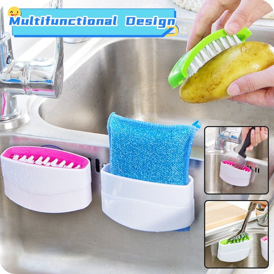 CleanEase 2-in-1 Kitchen Cleaning Brush with Suction Cup - Cloud Eight
